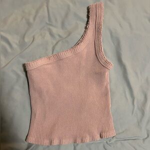 Urban Outfitters One Shoulder Ribbed Tank Top